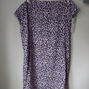 Purple Cheetah Print Midi Skirt 4X NWT